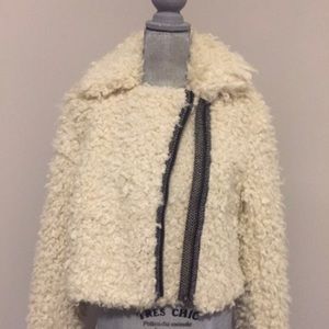 Free People shaggy faux moto jacket